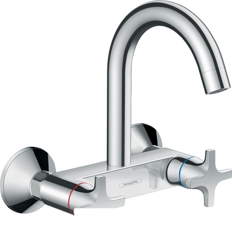 Кухонный смеситель настенный Hansgrohe Logis Classic двухвентильный (71284000) фото