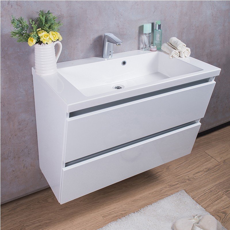 Умывальник с тумбой Fancy Marble Cyprus 80 белая (ШН-Peggy 850C + 3608101) фото