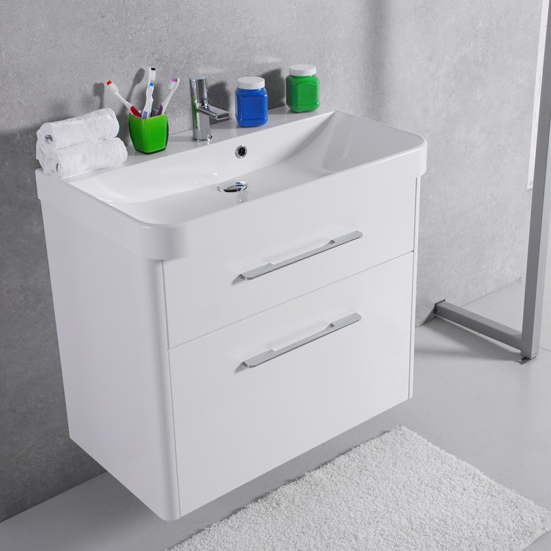 Умывальник с тумбой Fancy Marble Devon 80 белая (ШН-Carla 800 + 3508101) фото