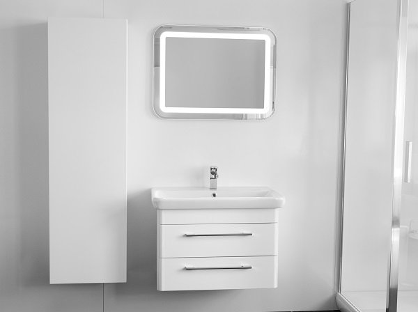 Умывальник с тумбой DomoSpa Morava 81 см + зеркало DomoSpa Morava с LED подсветкой 60x80 см фото