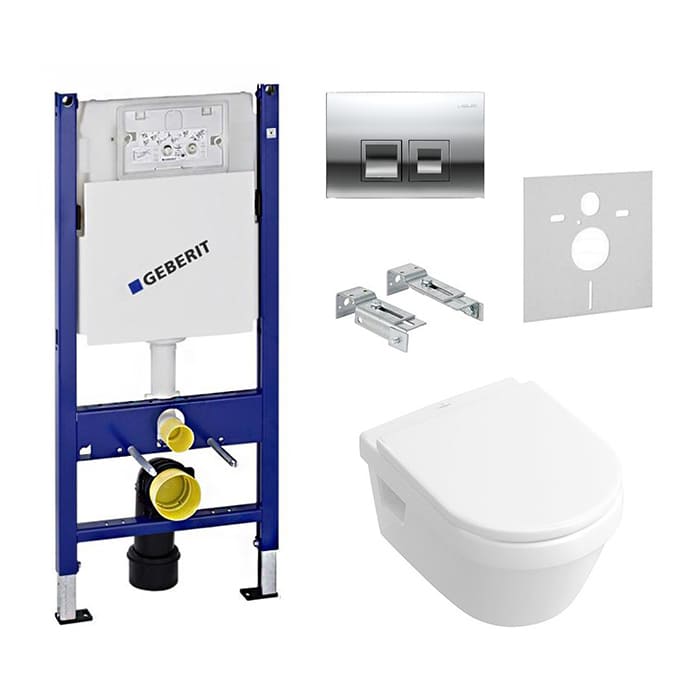 Комплект инсталляция с унитазом Geberit Duofix UP182 (458.168.21.1) + Villeroy&boch Omnia Architectura Soft Close (5684H101) фото