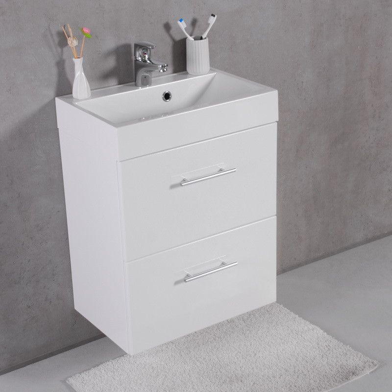 Умывальник с тумбой Fancy Marble Crete 55 белая (ШН-22М + 1005101) фото