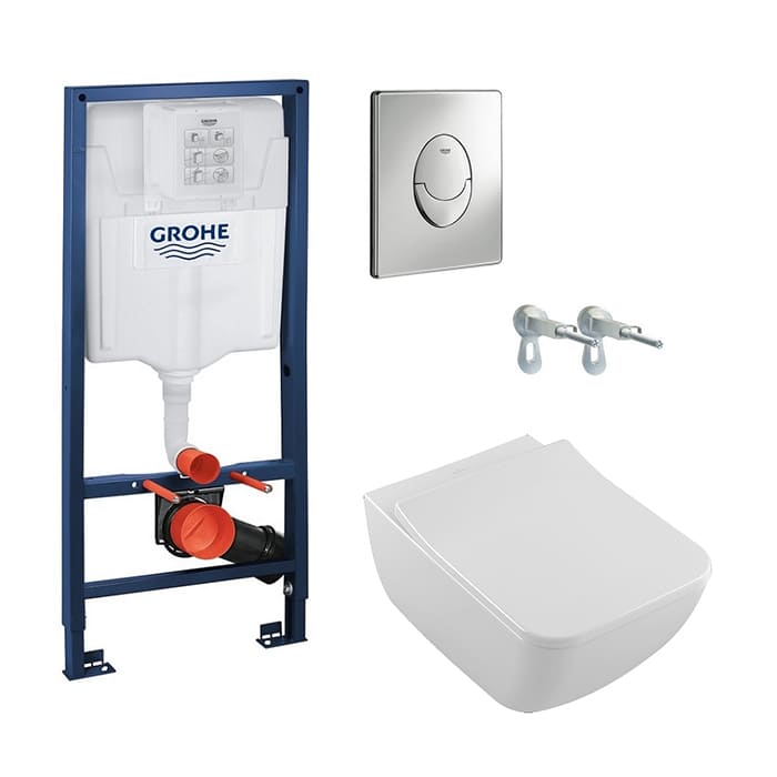 Комплект инсталляция с унитазом Grohe Rapid SL (38721001) + Villeroy&boch Legato Soft Close Slim DirectFlush (5663RS01) фото