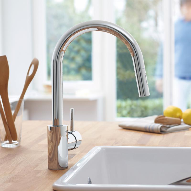 Смеситель кухонный Grohe Concetto с выдвижным изливом (31483002) фото