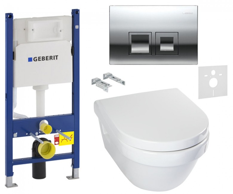 Инсталляционная система Geberit 458.121.21.1 + Villeroy&Boch Omnia Architectura + клавиша Delta-50 (458.168.21.1N+5684H101) фото