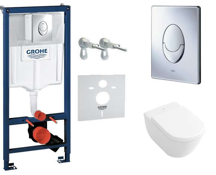 Набор инсталляция для унитаза Grohe Rapid SL с унитазом Villeroy&Boch Subway и сиденьем Soft-Close (38726600) фото