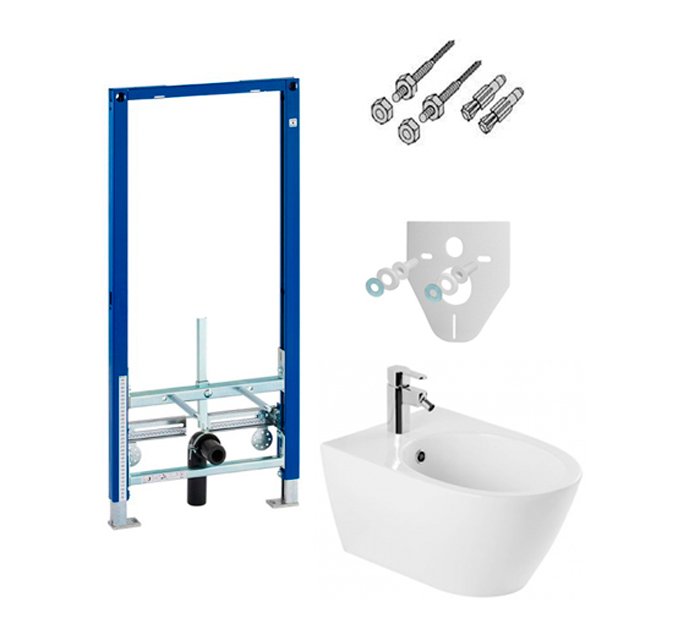 Комплект инсталляция для биде Geberit + биде Villeroy&Boch + звукоизолирующий комплект (111.520.00.1N+54050001) фото