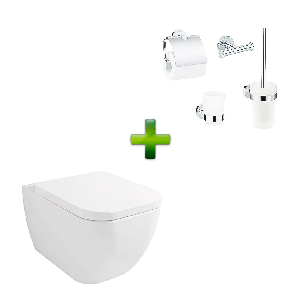 Унитаз подвесной Volle Orlando Rimles + Набор аксессуаров для ванной Hansgrohe Logis фото