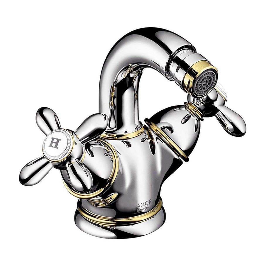 Смеситель для биде Hansgrohe Axor Carlton две рукоятки хром/золото (17230090) фото