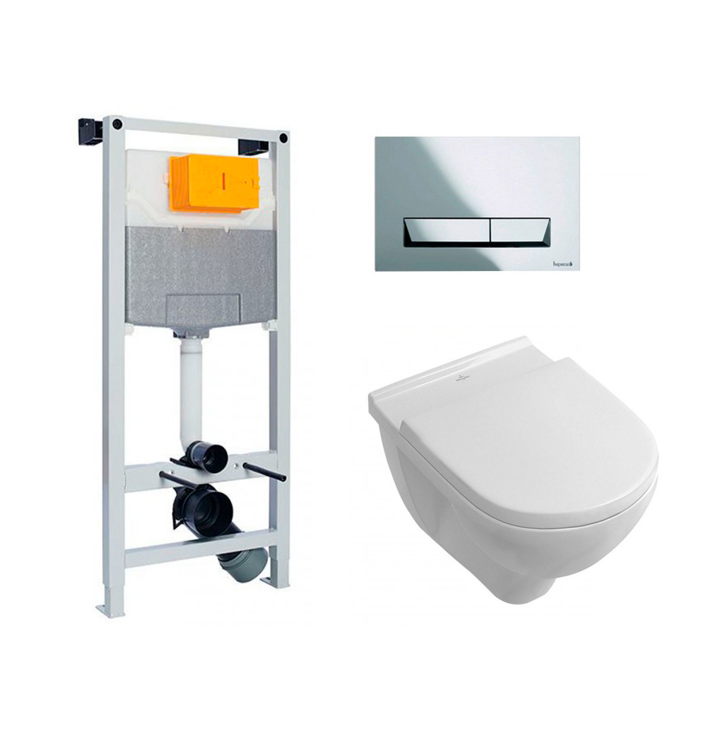 Комплект инсталляция для унитаза Imprese i8120 + унитаз O.Novo DirectFlush + сидение Soft Close (5660HR01+i8120) фото