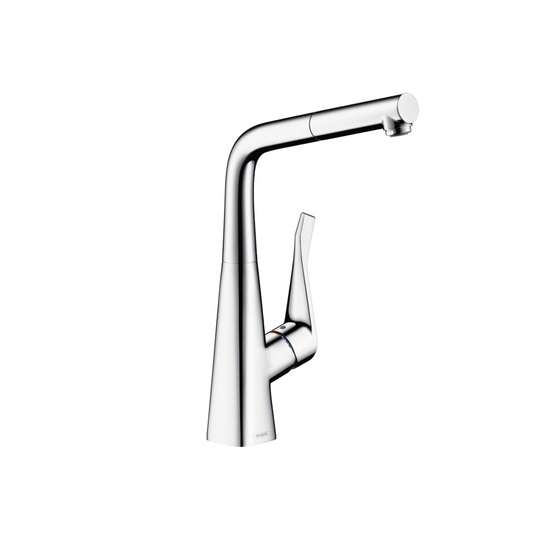 Смеситель кухонный Hansgrohe Metris с вытяжным изливом (14821000) фото