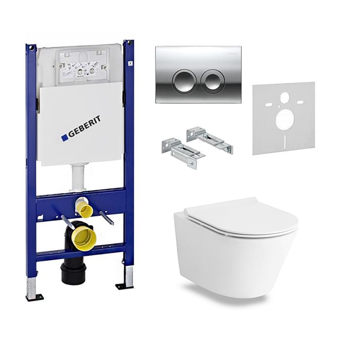 Комплект инсталляция с унитазом Geberit Duofix UP182 (458.161.21.1) + Volle Nemo Rimless Soft Close (13-17-316) фото