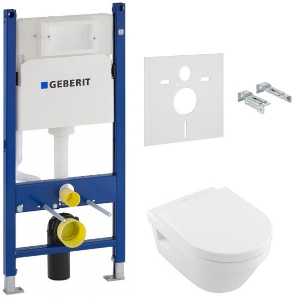 Комплект инсталляция для унитаза Geberit Duofix + унитаз Villeroy&Boch Architectura + сидение Soft Close (5684HR01+458.126.00.1) фото