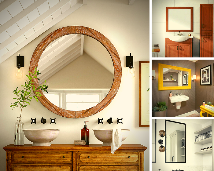 Зеркало для ванной в раме